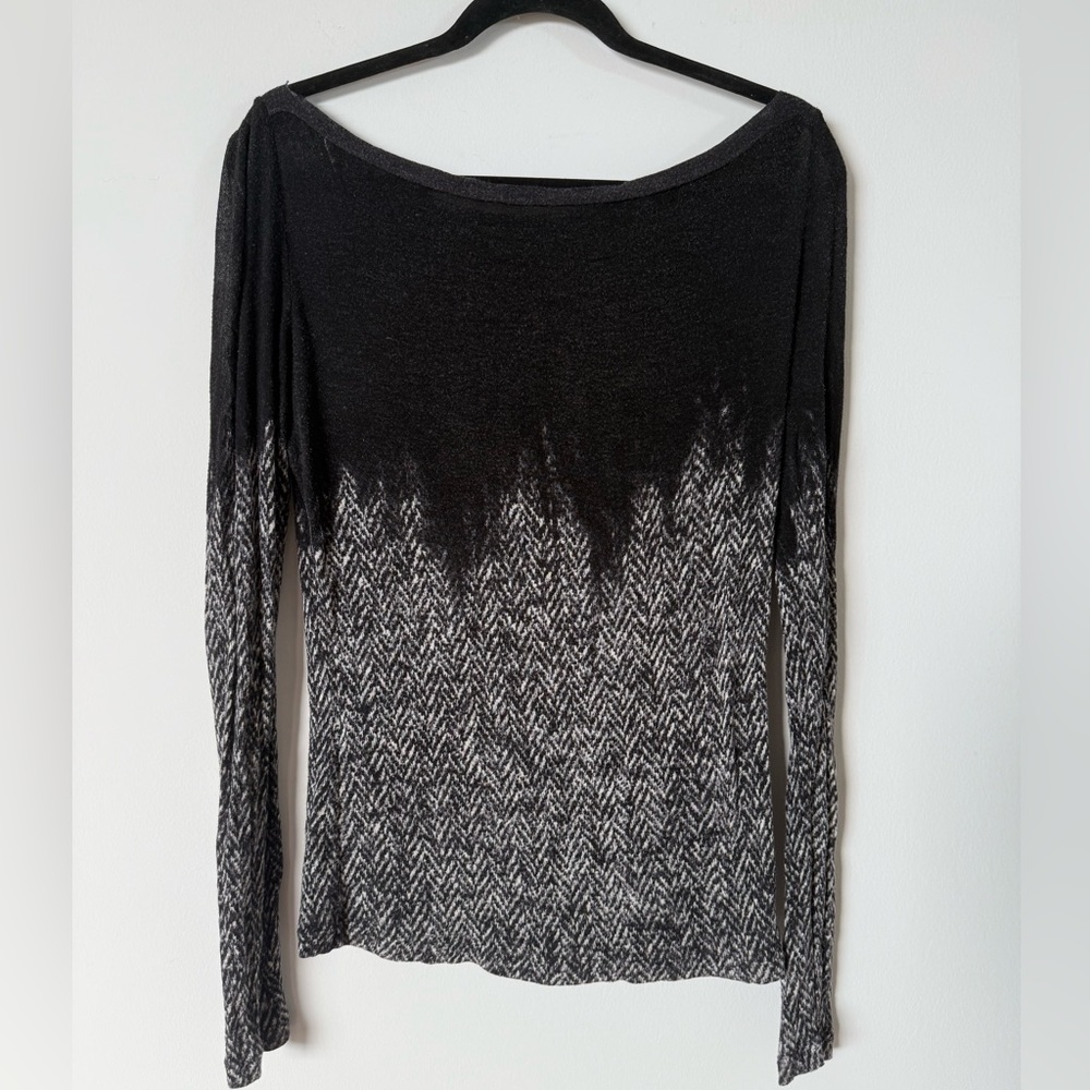 Isabel de Pedro Black and Gray Long Sleeve Top